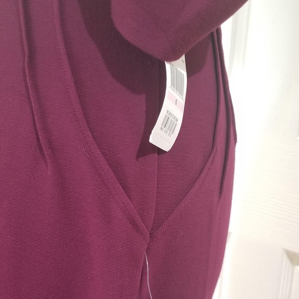 Maggy London Ponte Dress in Wine - Picture 8 of 16